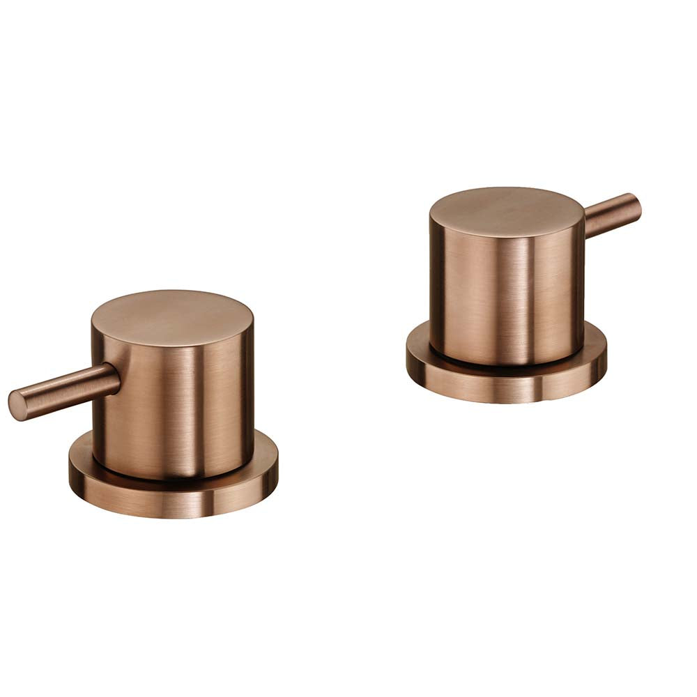 Brushed Bronze Deck Mounted Bath Panel Valves