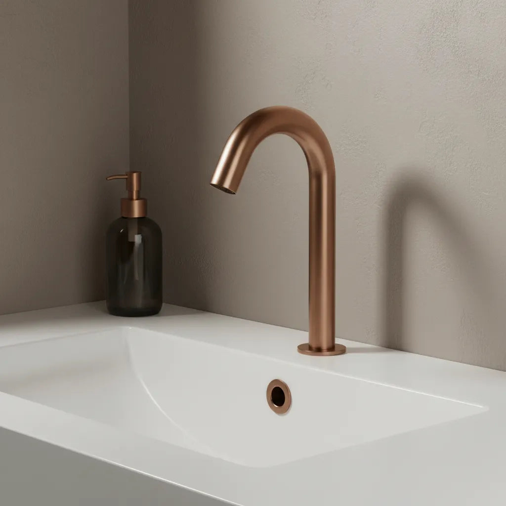 Brushed Bronze Deck Mounted Sensor Tap with Motion Sensor