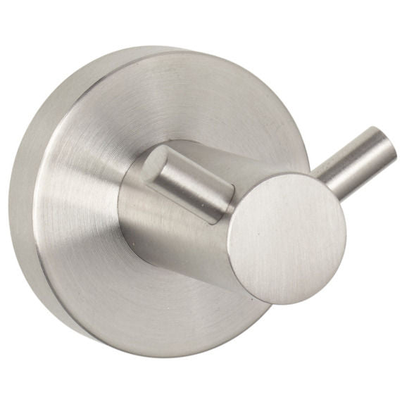 Brushed stainless steel double robe hook