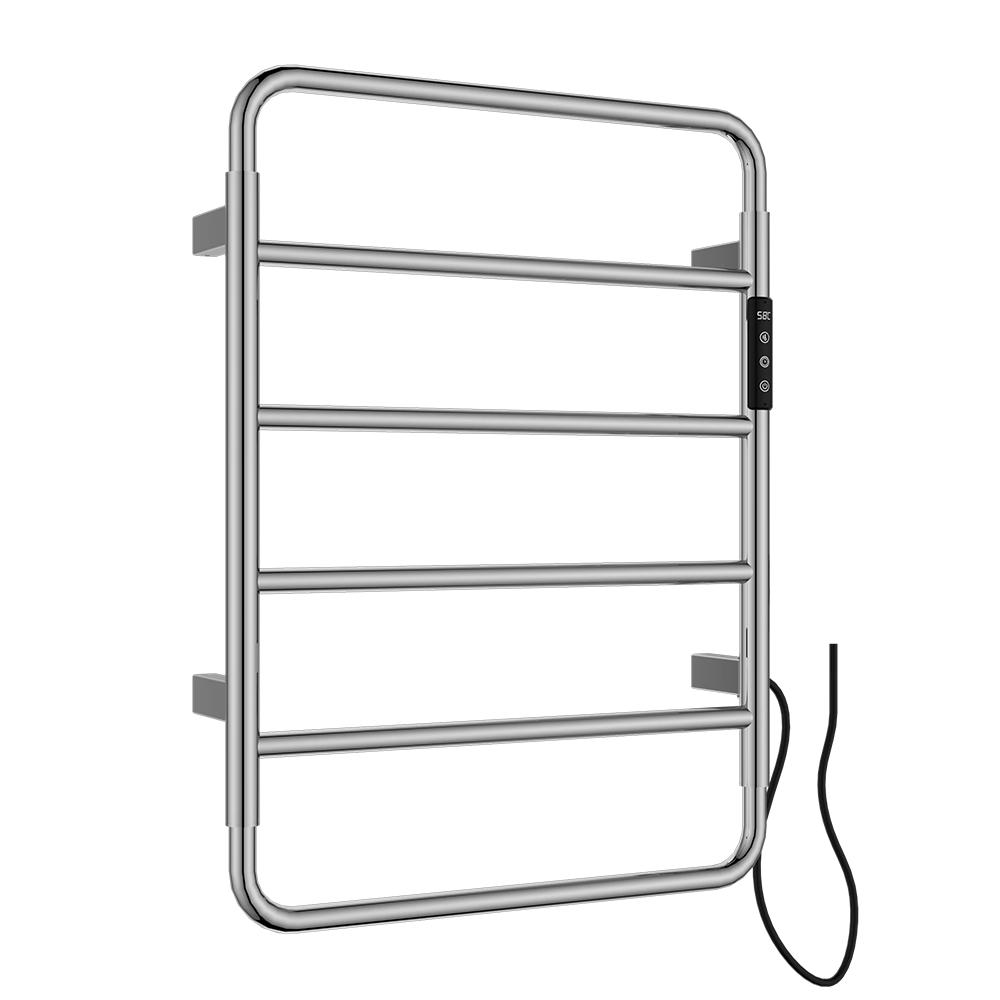 Chrome electric towel radiator with thermostat