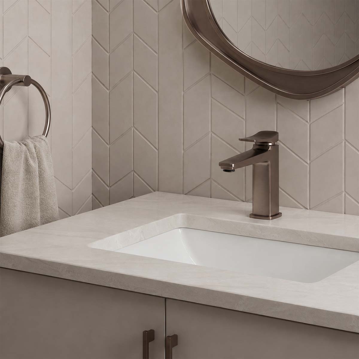deck mounted basin tap with single lever - bronze