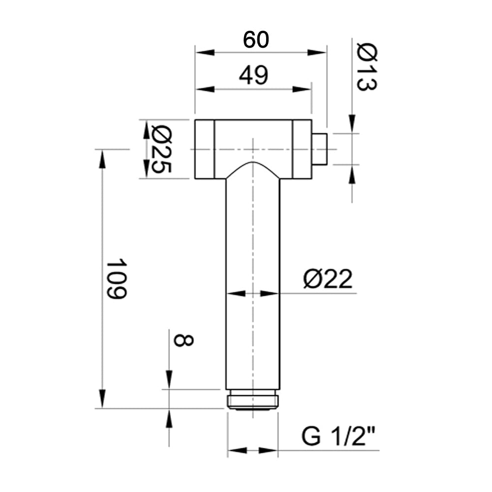 Douche spray kits - Technical drawing-tapron