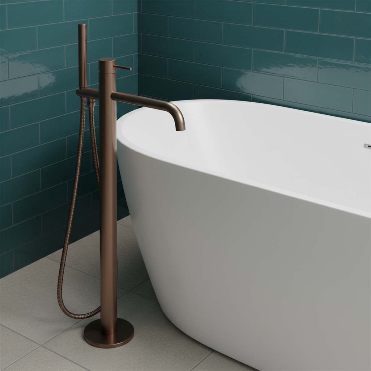 floor standing bathroom tap bronze