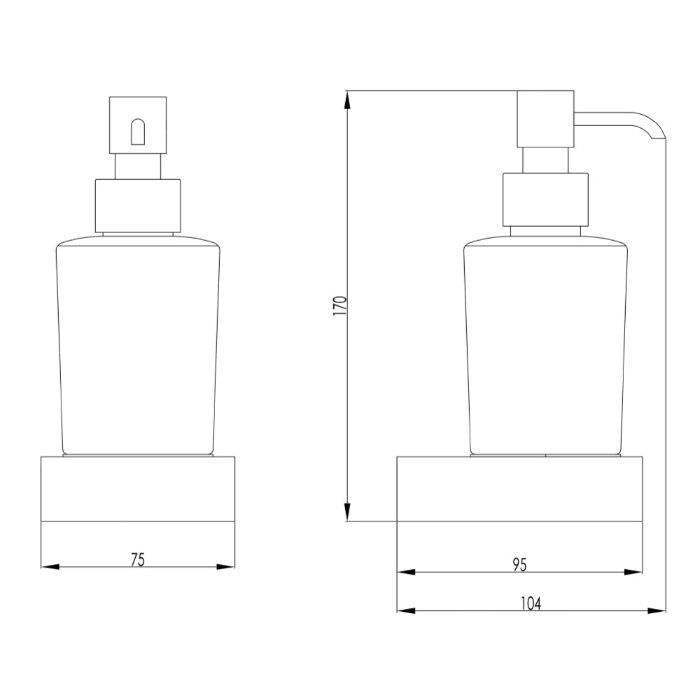 Bathroom soap dispenser - Technical drawing