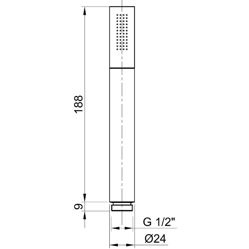 Black shower handset - Technical drawing-tapron