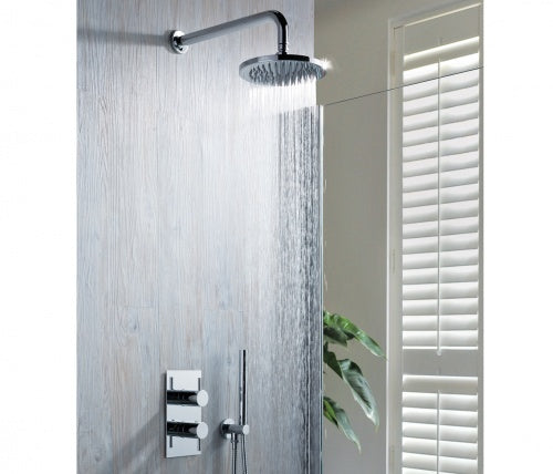 Concealed Thermostatic Shower Valve, Fixed Showerhead and Handset