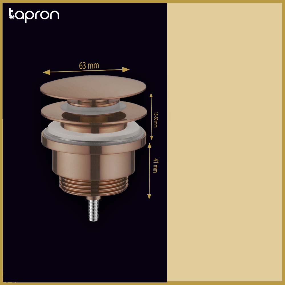 Brushed bronze universal slotted/unslotted basin waste - Dimension