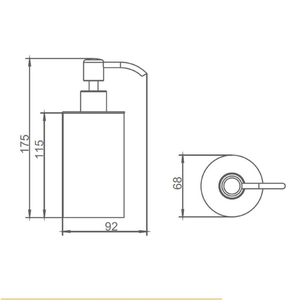 Bathroom soap dispenser - Technical drawing