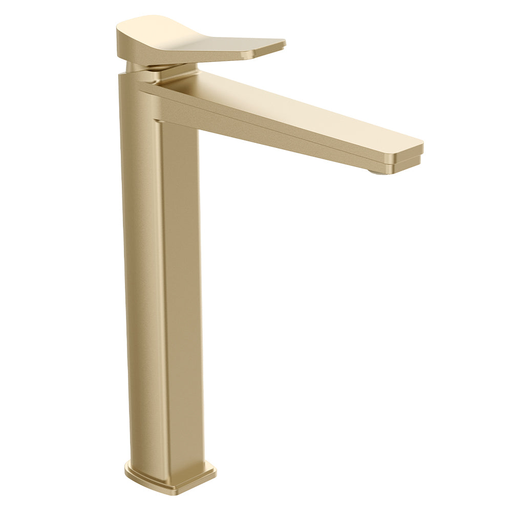 Gold square countertop basin tap