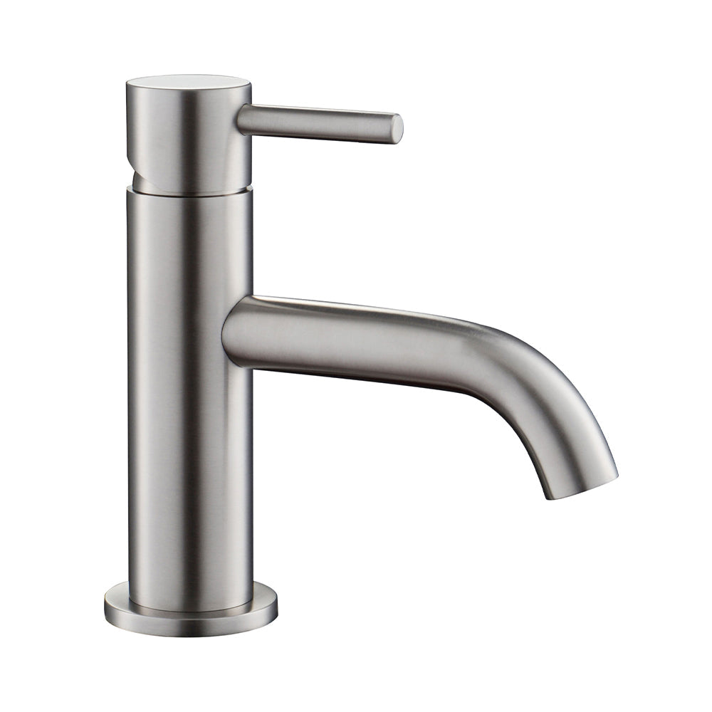 Brushed stainless steel basin mixer tap-tapron