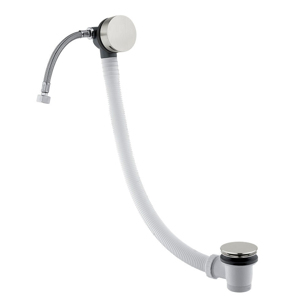 Stainless steel overflow bath filler waste