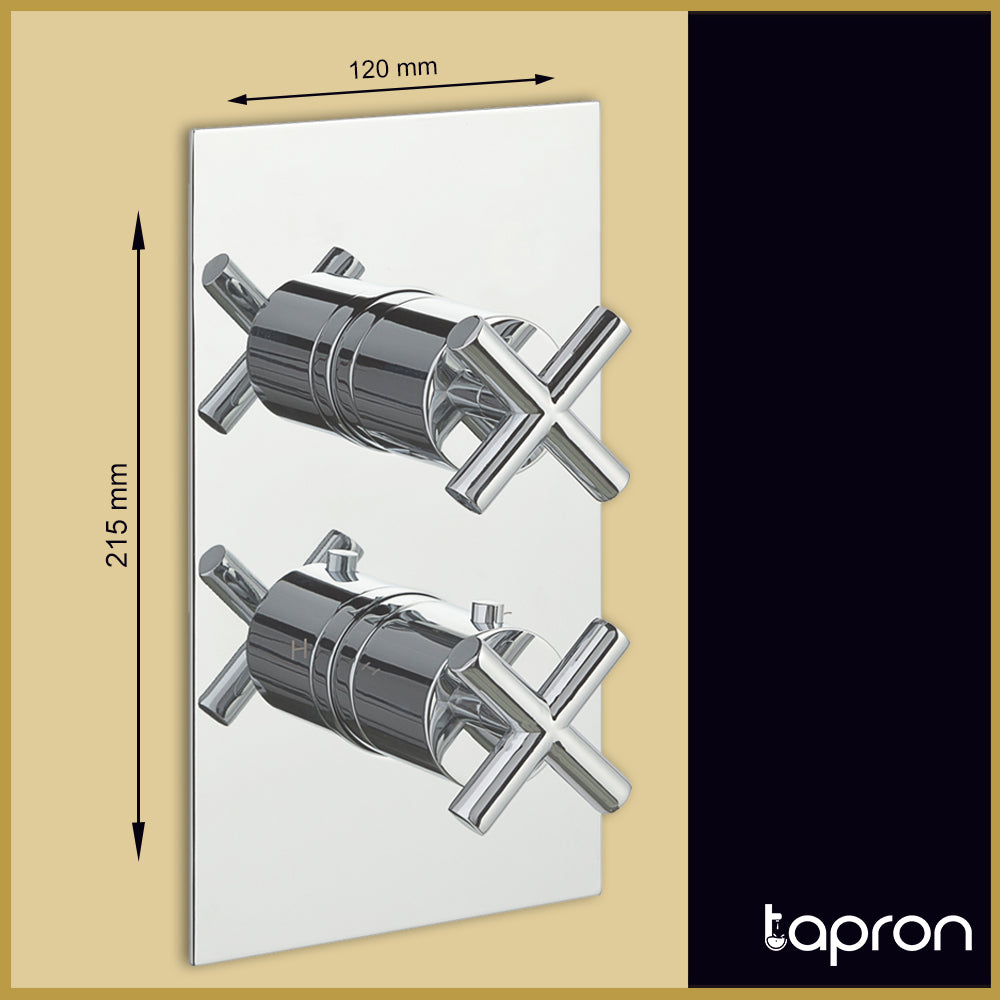 Single Outlet Thermostatic Concealed Shower Mixer Valve - Dimension