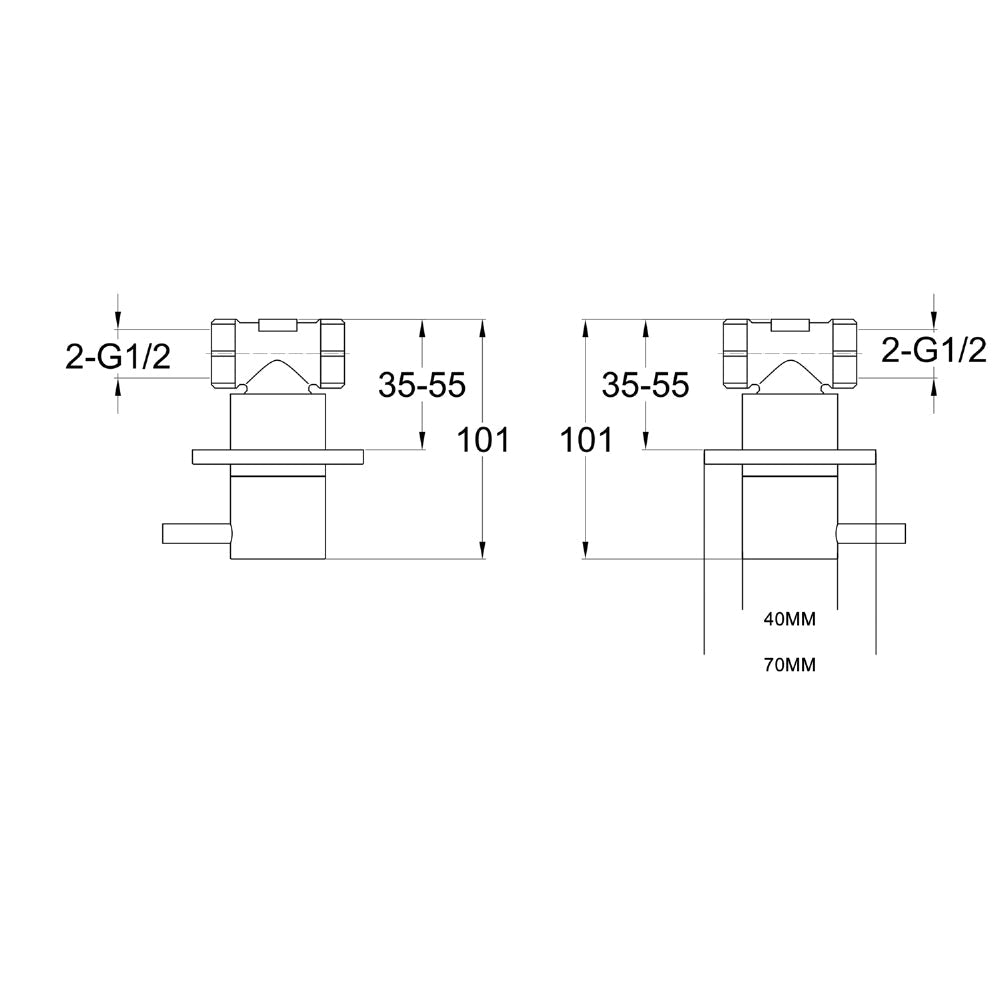 brushed bronze wall stop shower valves