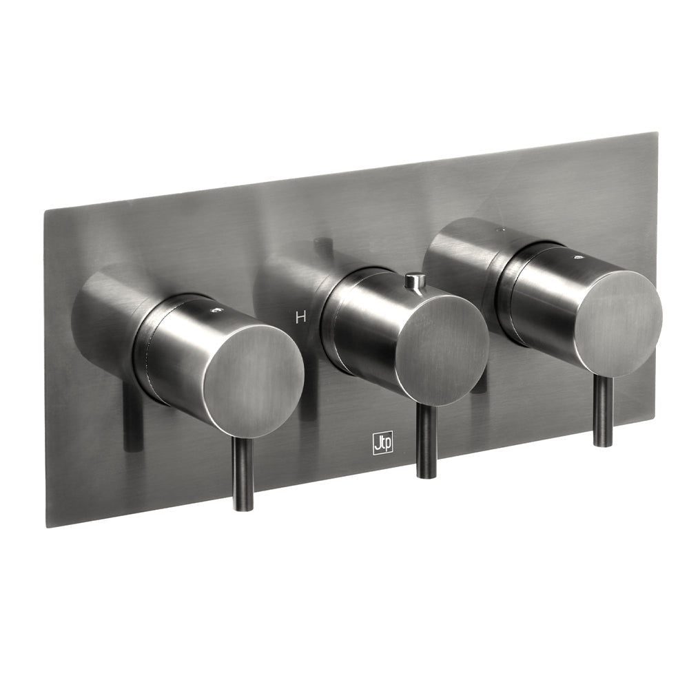 Modern black three outlet shower valve