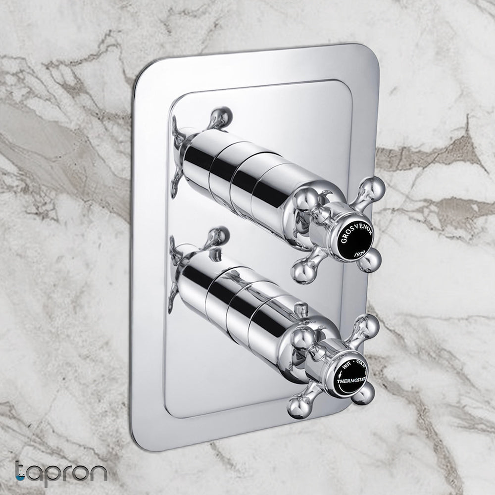 Traditional 2 outlet shower valve chrome