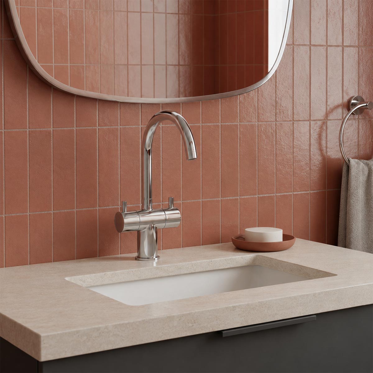 twin lever basin tap chrome
