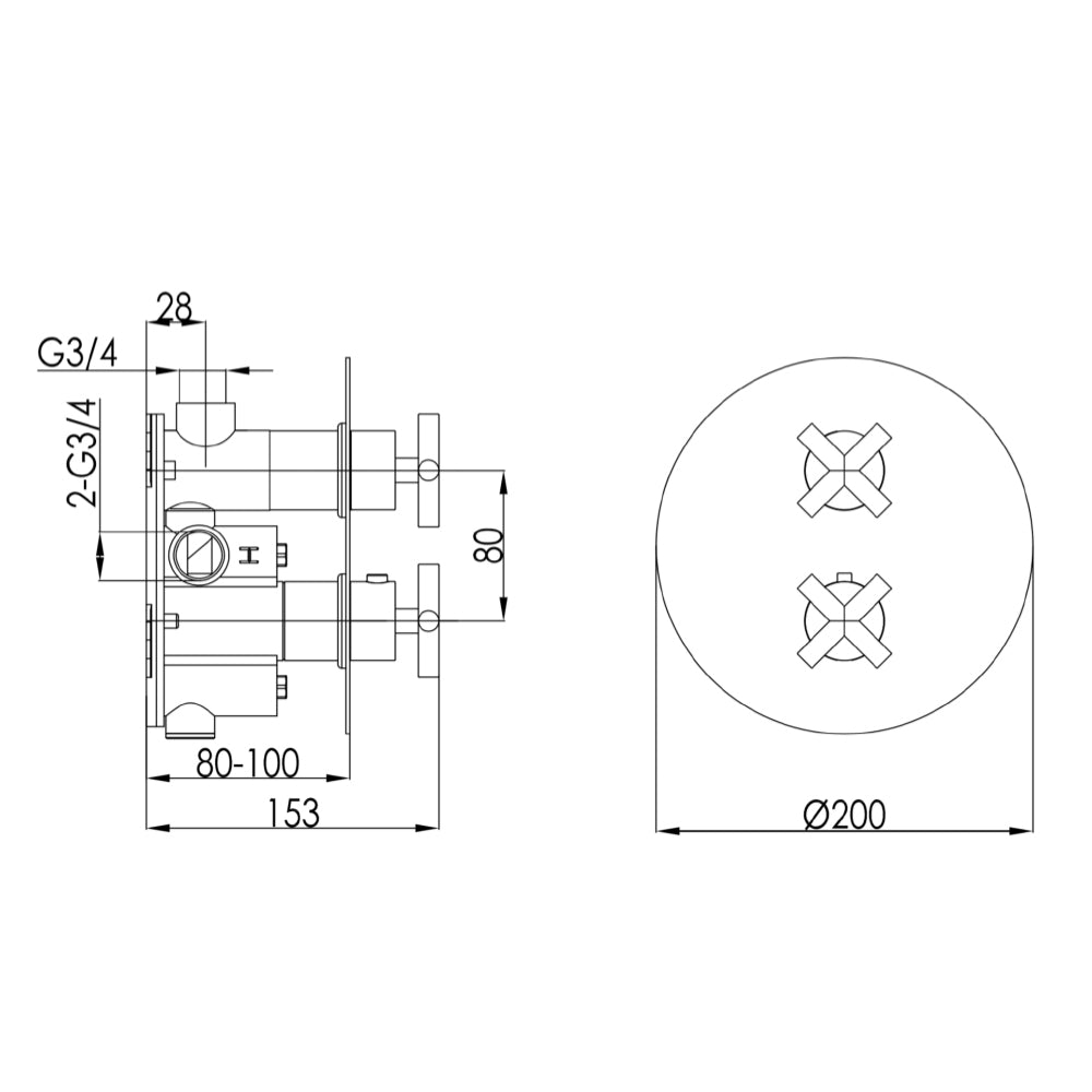 Thermostatic 1 Outlet Shower Valve - Tapron