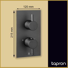 black thermostatic shower valve-Tapron
