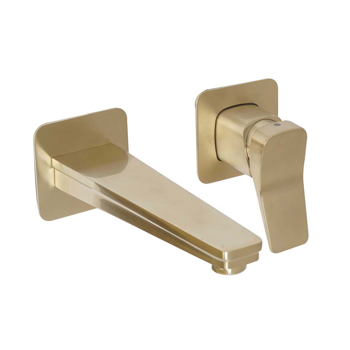 2-Hole Single Lever Basin Mixer Wall Mounted - Brushed Brass