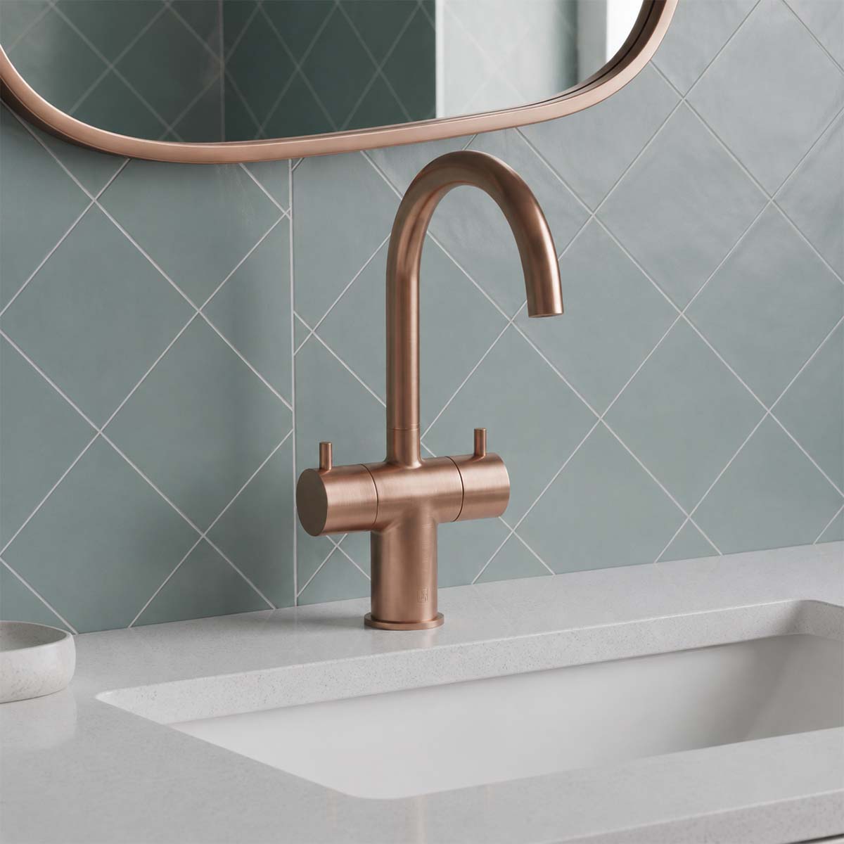 2-lever basin tap brushed bronze