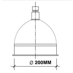 200mm brass shower head - Technical drawing
