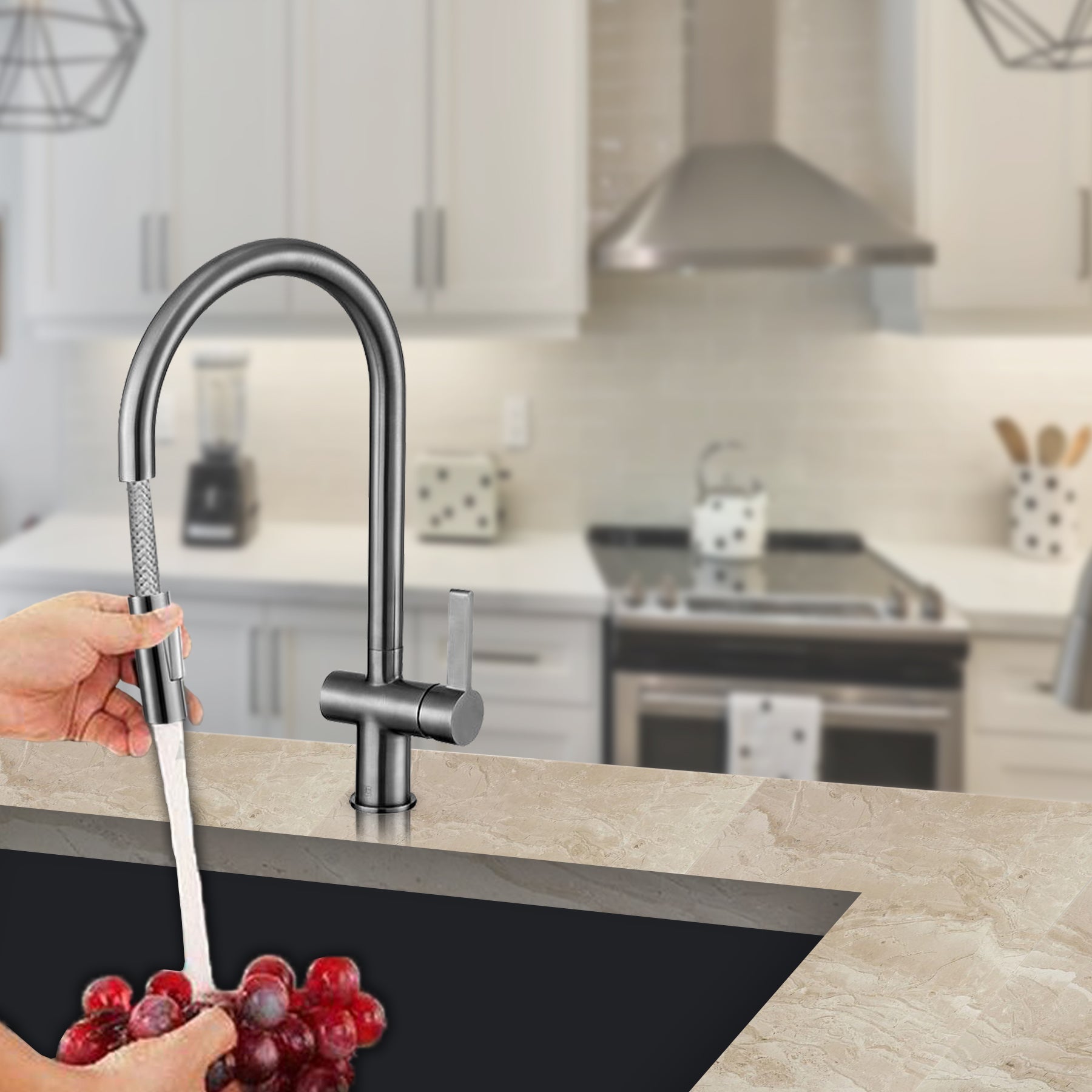 black kitchen mixer taps