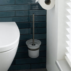 Black toilet brush holder