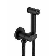 Round Douche Shower Spray Kit With Safety Valve - Matt Black