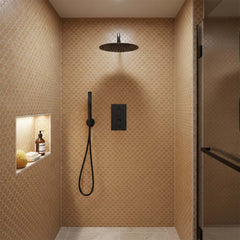 2 Oultet concealed shower valve with fix shower head and handheld shower 
