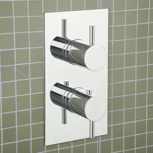 2 Outlet Concealed Thermostatic Shower Valve - Chrome 1200