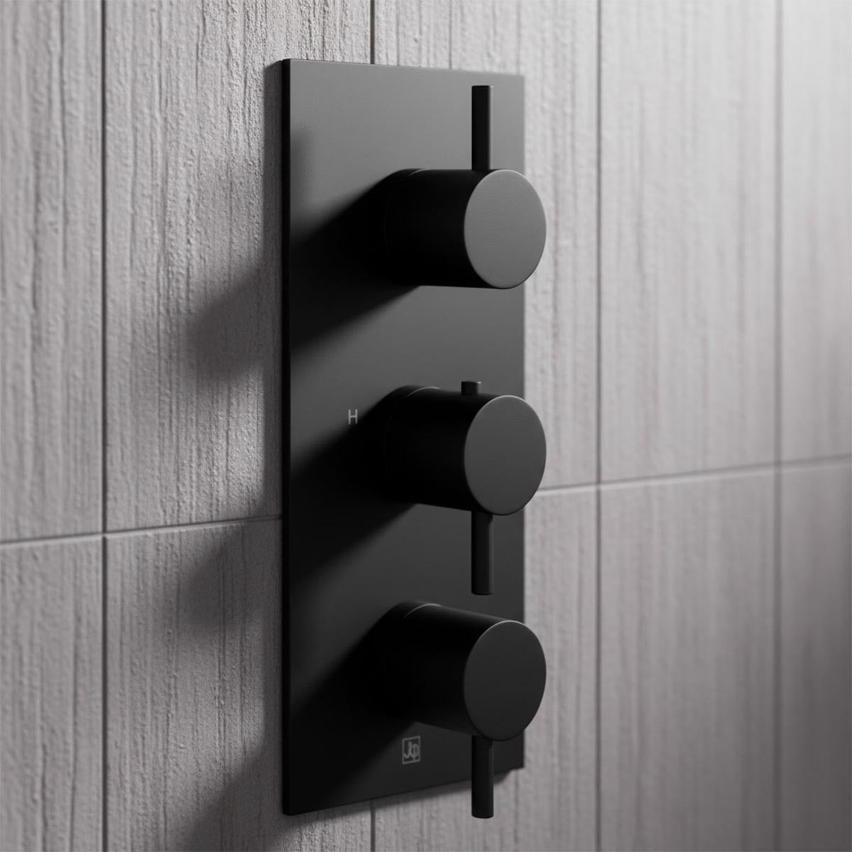  2 Outlet Thermostatic Concealed Shower Valve - Matt Black