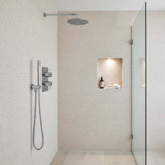 2 Outlet concealed shower valve with shower head and handset - chrome