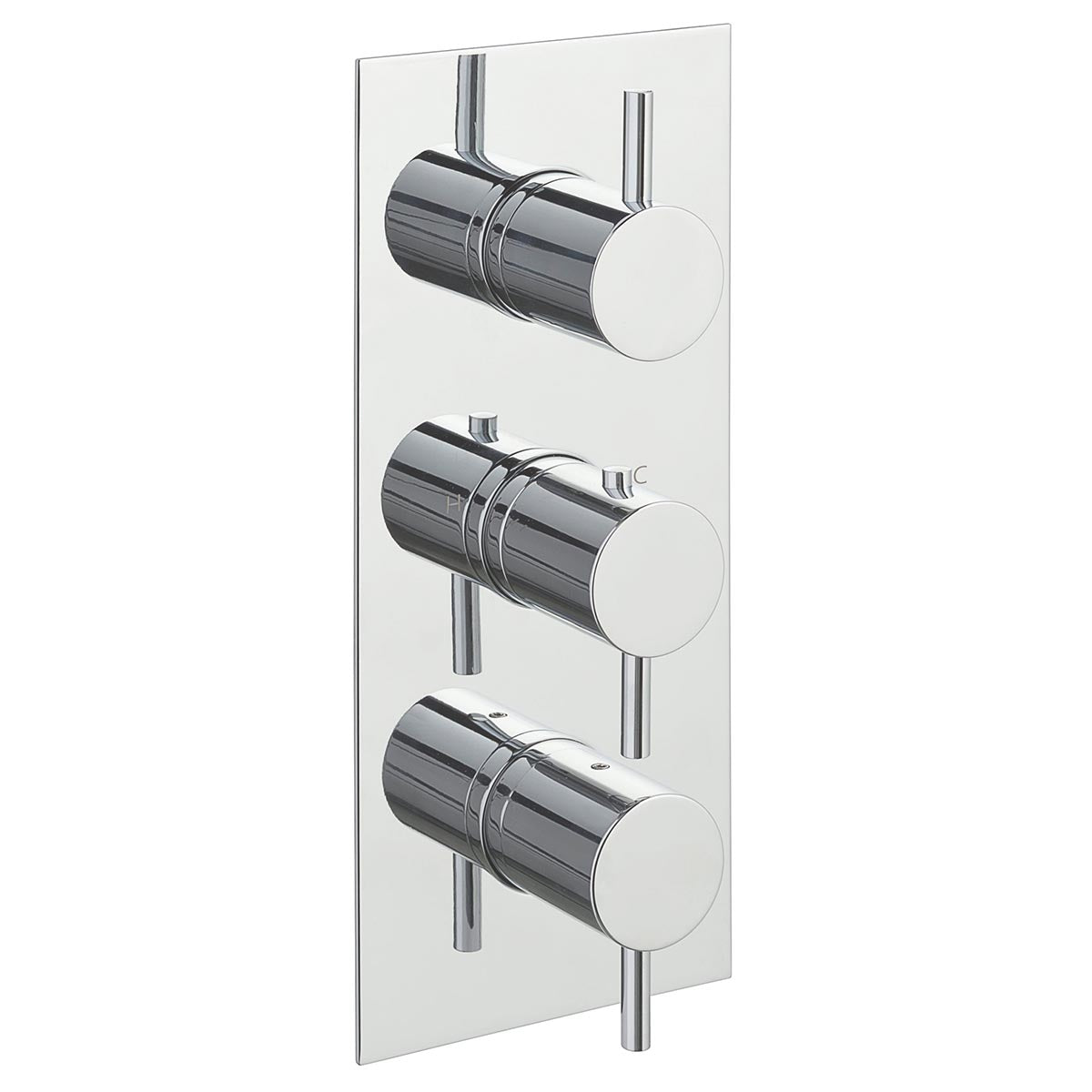 2 Outlet with 3 Handles Concealed Bath and Shower Valve - Chrome