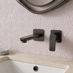 2 hole basin tap wall mounted - black 