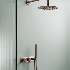 Bronze concealed shower valve with handset