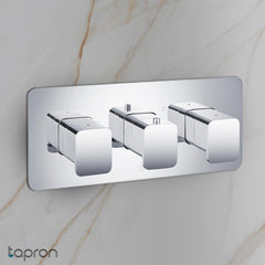 2 outlet concealed thermostatic shower valve chrome