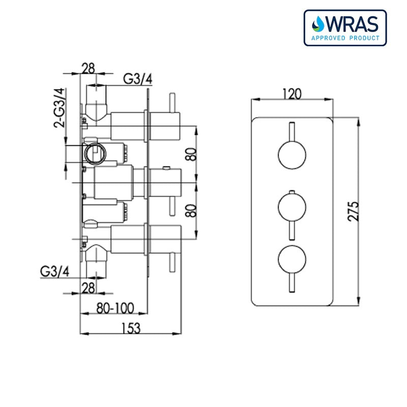 thermostatic shower valve