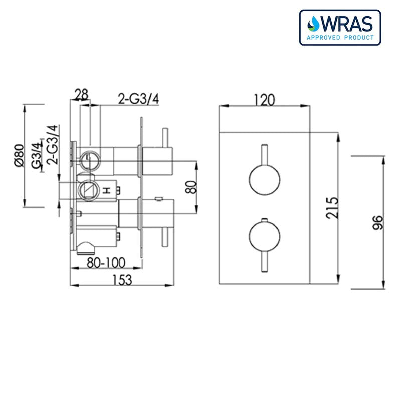 thermostatic concealed shower valve