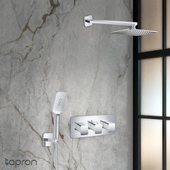2 outlets thermostatic shower valve chrome
