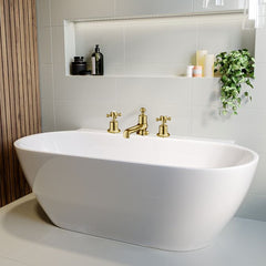 3-hole traditional deck-mounted bath tap