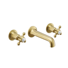 3-Hole Brass Wall-Mounted Basin Mixer Tap