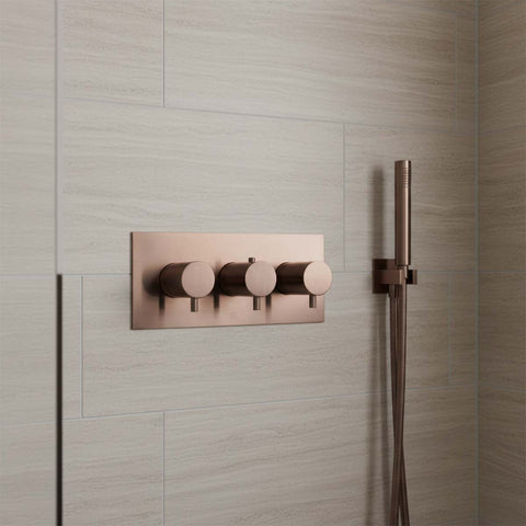 3 way concealed thermostatic shower valve - bronze Ireland 