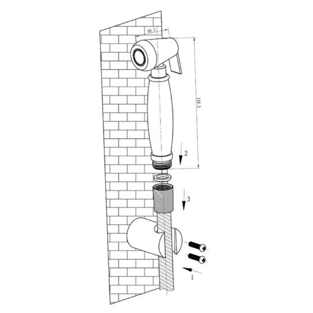 douche spray kit Technical Drawing