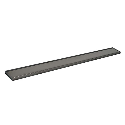 600 Linear Tileable Cover Waste Kit Brushed Black 1200