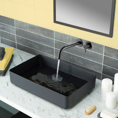 Black designer tap for countertop basin