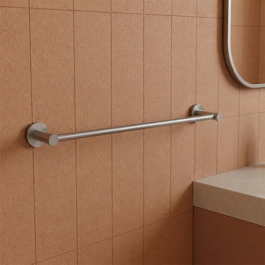 A brushed stainless steel wall-mounted towel bar in Ireland 1200