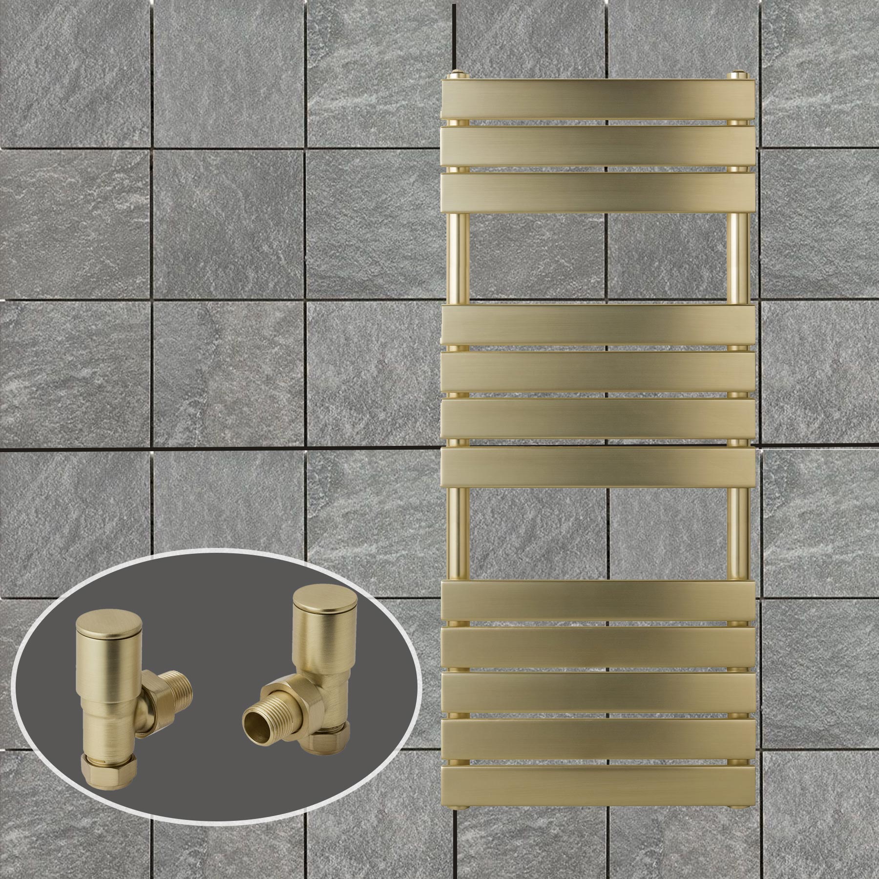 Gold Radiator Valve - Angled