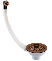 Sink Strainer Plug with Overflow Pipe and Cover Bronze Finish