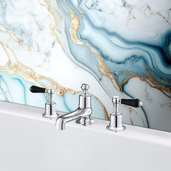 Polished chrome bath filler tap