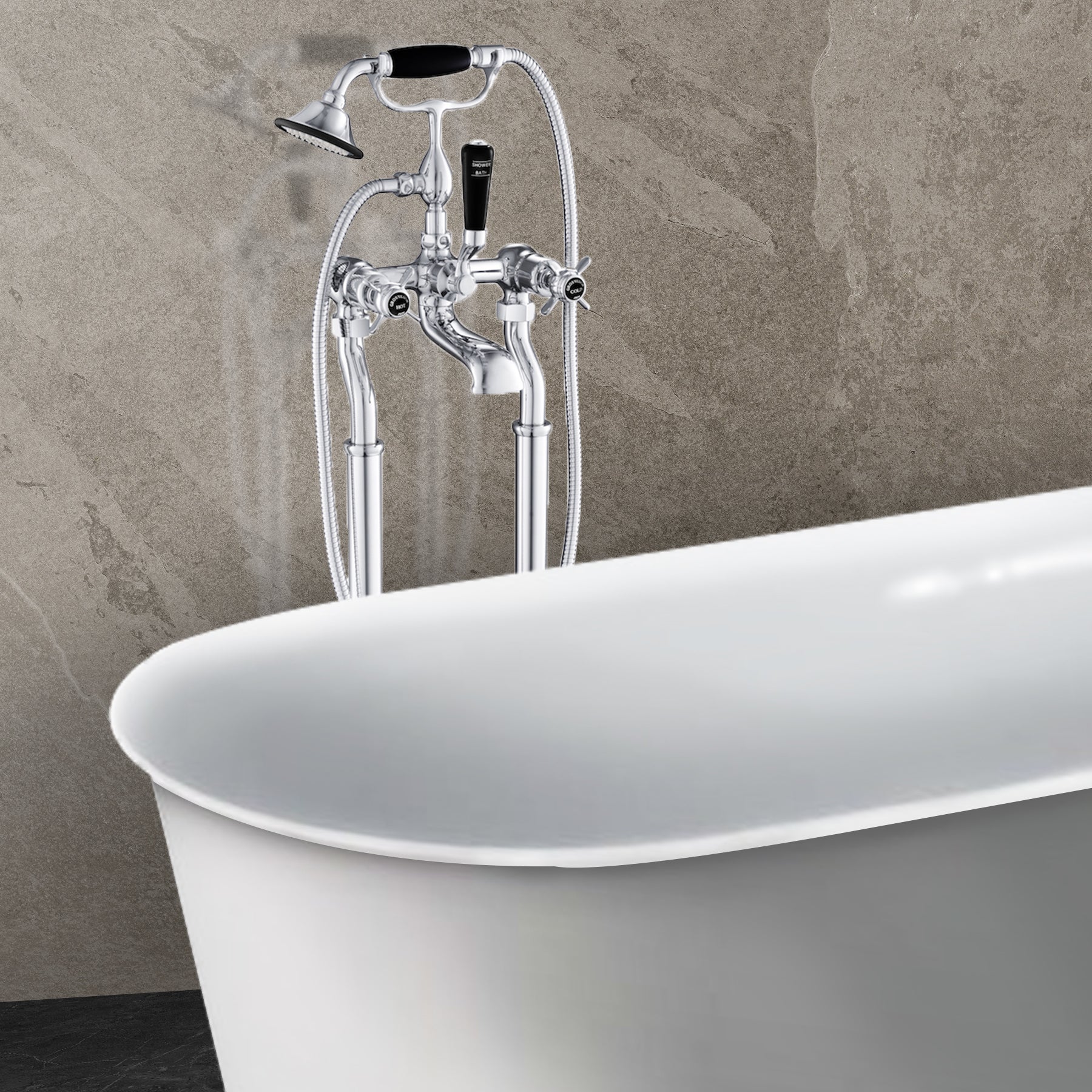 floor standing bath filler taps Tapron